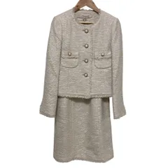 美品 ANAYI アナイ ツイード アンサンブル ジャケット ワンピース サイズ36 ベージュ レディース 古着 中古 USED