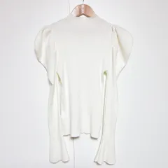 美品 Her lip to ハーリップトゥ Volume Sleeve Rib Knit Top リブニット カットソー セーター 1243202083 Mサイズ ホワイト レディース 古着 中古 USED