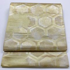 袋帯 六通 亀甲紋様 金銀糸 華やか 正絹 - メルカリ