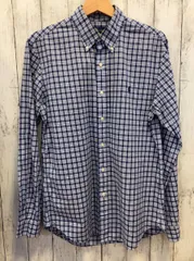 RALPH LAUREN ラルフローレン SLIM FIT 長袖 チェックシャツ ブルー 黄ばみ有り 輸入古着