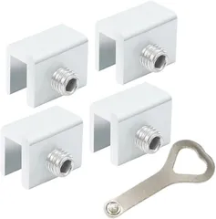 I'm so happy 窓 ロック サッシ ストッパー 子供 鍵 引き戸 ドア 網戸 防犯 強力 補助錠 工具付 4個セット