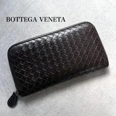BOTTEGA VENETA ボッテガヴェネタ ラウンドファスナー長財布 イントレチャート カーフレザー ダークブラウン メンズ レディース ユニセックス ロングウォレット a3