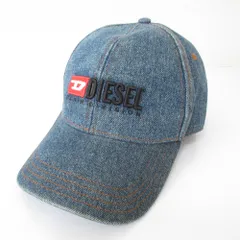 美品 DIESEL ディーゼル ロゴ刺繍 デニムキャップ 帽子 サイズ2 インディゴ メンズ レディース 古着 中古 USED