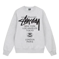 ステューシー STUSSY WORLD TOUR CREW 裏起毛 スウェット トレーナー ユニセックス　クルーネック 人気モデル