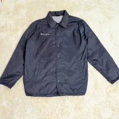 チャンピオン　ナイロンジャケット　ネイビー　裏起毛　傷汚れあり