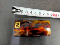 P40-20251119-02【FENDI】ヴィンテージ バレッタ FFロゴ ヘアクリップ 鼈甲風 フェンディ