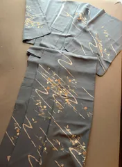 着物　袷　付下げ　吹き寄せ　水色　一つ紋