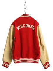 お得なクーポン配布中!】 50s 60s ☆ 袖 レザー ウール スタジャン 44