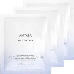 【3枚セット】アンタラ ヴァイオレット ツヤ肌集中マスク / ANTALA 韓国 コスメ 正規品 ハイドロゲルマスク シートマスク アズレン ナイアシンアミド アラントイン 美白 鎮静 保湿 スキンケア 美容 シミ しわ 対策 弾力 低刺激 敏感肌 レディース