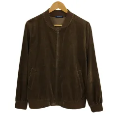 アーバンリサーチ URBAN RESEARCH ジャケット ジャンパー ブルゾン 無地 ジップアップ コーディロイ 長袖 38 茶 ブラウン