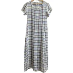 Y's Yohji Yamamoto ワイズ ヨウジヤマモト チェック柄 シアー 半袖 ロング マキシワンピース マルチカラー レディース 古着 中古 USED