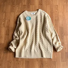 URBAN RESEARCH Sonny Label ウール混 ケーブル ニット プルオーバー ライトベージュ ウォッシャブル 抗菌