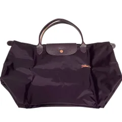 良品 LONGCHAMP ロンシャン ルプリアージュクラブ 1899 L-size ナイロン 折り畳み ハンドバッグ トートバッグ パープル レディース 古着 中古 USED