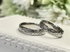 ステンレス 指輪 ハワイアンジュエリー5mm ペアリング 結婚 金属アレルギー対応 アクセサリー アレルギーフリー刻印無料 手書き刻印可能 2本セットギフト用にも人気 / ジーラブ