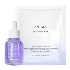 【2点セット】アンタラ ヴァイオレット ツヤ肌集中 マスク + 美容液 / ANTALA 韓国 コスメ 正規品 ハイドロゲルマスク 超密着 高保湿 フェイスパック アズレン アラントイン アデノシン ナイアシンアミド 保湿 美白 鎮静 整肌 シワ たるみ ハリ