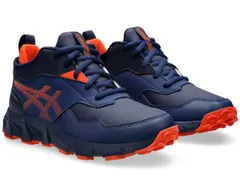 アシックス asics 1154A187 レーザービーム LAZERBEAM WI キッズスニーカー ミッドカットスニーカー スノトレ 紐靴 防寒 防滑 消臭 洗えるインソール 雪道 滑りにくい 子供 アシックス商事 靴 400 ネイビーブルー/オレンジ 紺色