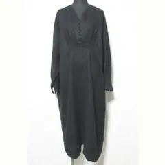 美品 nest Robe ネストローブ リネン オーバーサイズ ワンピース 01163-1048 ブラック レディース 古着 中古 USED