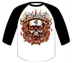 ELLEGARDEN (エルレガーデン)× SKULLSHIT ラグラン 7分袖 Tシャツ 白×黒（M） 