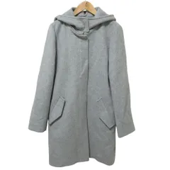 美品 ADAM ET ROPE' アダムエロペ フード2WAY ウールコート 38 グレー レディース 古着 中古 USED