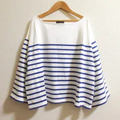 未使用 Le Minor ルミノア ボーダー バスクシャツ Tシャツ サイズ1 ホワイト ブルー レディース 古着 中古 USED