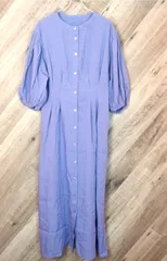 M1-02269【Women】LOWRYSFARM(ローリーズファーム) シャツワンピース 五分袖 (F:S相当) / 紫