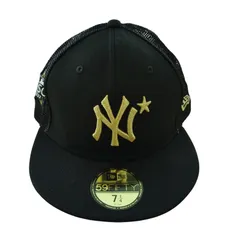 X11245 帽子 キャップ NEW ERA  NEWERA 59 FIFTY ニューヨークヤンキースキャップ  ブラック 7 1/4 スター刺<!-利用不可文字-!>入り 帽子 スポーツ