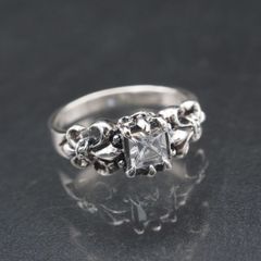 ストーン付きシルバーリング S925 ワイドなブラックストーンリング [rs227] | リング,シルバー925