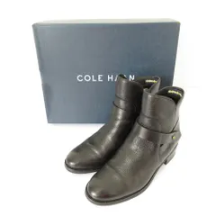 美品 COLE HAAN コールハーン ウァイリー ウォーターレジスタント ブーティー 45 ショートブーツ W22038 5B 22cm相当 ブラック レディース 古着 中古 USED