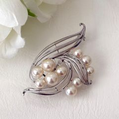 極美品✨MIKIMOTOミキモト パール ブローチ フラワー シルバー - メルカリ