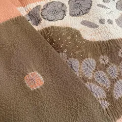 名門 滝泰謹製 辻ヶ花絞り 絵羽 縮緬 付下げ 訪問着 正絹 着物 MK-1296