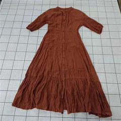 ◇ Θ ワンピース アンドエミウ Andemiu AMRM0709TO レーヨン混ロングワンピース ブラウン系 M レディース E  【1510070018762】