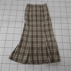 ◇ Θ ローリーズファーム LOWRYS FARM チェック柄マーメイドスカート ベージュ系 M レディース E  【1510070018755】