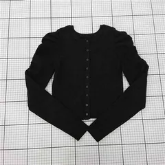 ◇ ⊇ Chico チコ パフスリーブカーディガン ブラック系 レディース F E  【1510230003256】