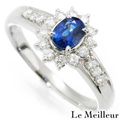 ロイヤルブルー ほぼ1.5ct サファイア ダイヤモンド プラチナ リング 
