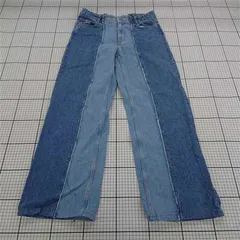 ◇ Θ ザラ ZARA 5862/072/427 パッチワークデニムパンツ ブルー系 レディース E  【1510230009531】