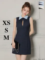 ネイビー [FM4228-GY-2511]【ROBE de FLEURS/ローブドフルール】襟付き/ ノースリーブ/ タイト/ ミニドレス/ キャバドレス