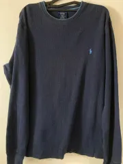 ポロラルフローレン ネイビー ワッフル 長袖 Tシャツ