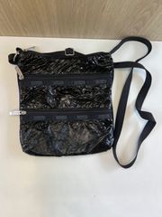 極美品】レア レスポートサック ブラックシャイン 3連ジップ 
