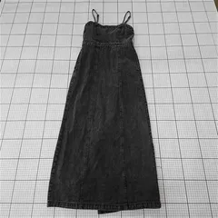 ◇ ⊂ ワンピース ネウナ Neuna デニムキャミソールワンピース ブラック系 フリーサイズ レディース E  【1510230013156】
