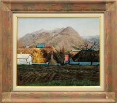 岡本 肇『パリ郊外シュブルーズ』油彩画【真作保証】 絵画 - メルカリ