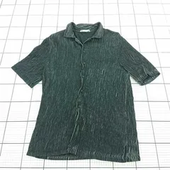 ◇ ⊂ ザラ ZARA 2688/311/064 ストライプ半袖シャツ ブラック系 メンズ サイズL E  【1510230015457】