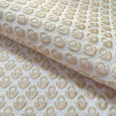 j9-b▼160×50cm▼ジャガード生地▼フラワー　立体織り　ベージュ　生成り　ゴブラン　ボタニカル柄　ナチュラル　シンプル　上品　花柄　北欧調　はぎれ　手芸用品