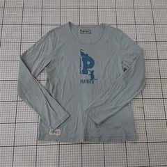 ◇ Θ ピンクハウス PINK HOUSE 長袖カットソー 猫プリント コットン ブルー系 レディース L E  【1510230016782】