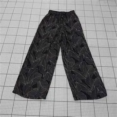 ◇ ⊂ ザ ショップ ティーケー THE SHOP TK リーフ柄ワイドパンツ ブラック系 レディース Mサイズ E  【1510240000238】