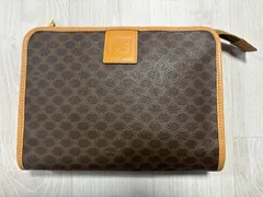 CELINE セリーヌ マカダム柄 セカンドバッグ クラッチバッグ ブラウン