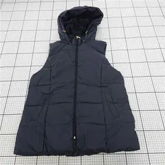 ◇ ⊇ クロコダイル CROCODILE ダウンベスト フード付き LLサイズ メンズ ネイビー系 E  【1510240002966】