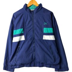 PUMA ハーフジップ ナイロンジャケット グリーン ネイビー - メルカリ