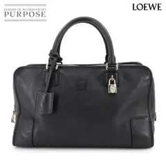 ロエベ LOEWE アマソナ 36 ハンド バッグ レザー ブラック シルバー 金具 アナグラム Amazona 90301015