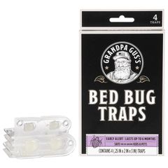 Grandpa Gus Bed Bug Glue Traps for Home & Travel - Early Detection, Lasts Up to 6 Months, Small, Discreet, Patented Crush-Proof Design (Pack of 4)