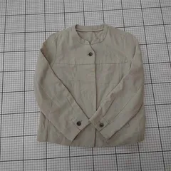 ◇ Θ ヒューマンウーマン HUMAN WOMAN ノーカラージャケット ベージュ系 M レディース E  【1510240006537】